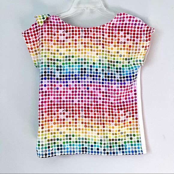 Paul Smith Jr girls white multi sleeveless colorblock summer t-shirt size 14 - Picture 4 of 8